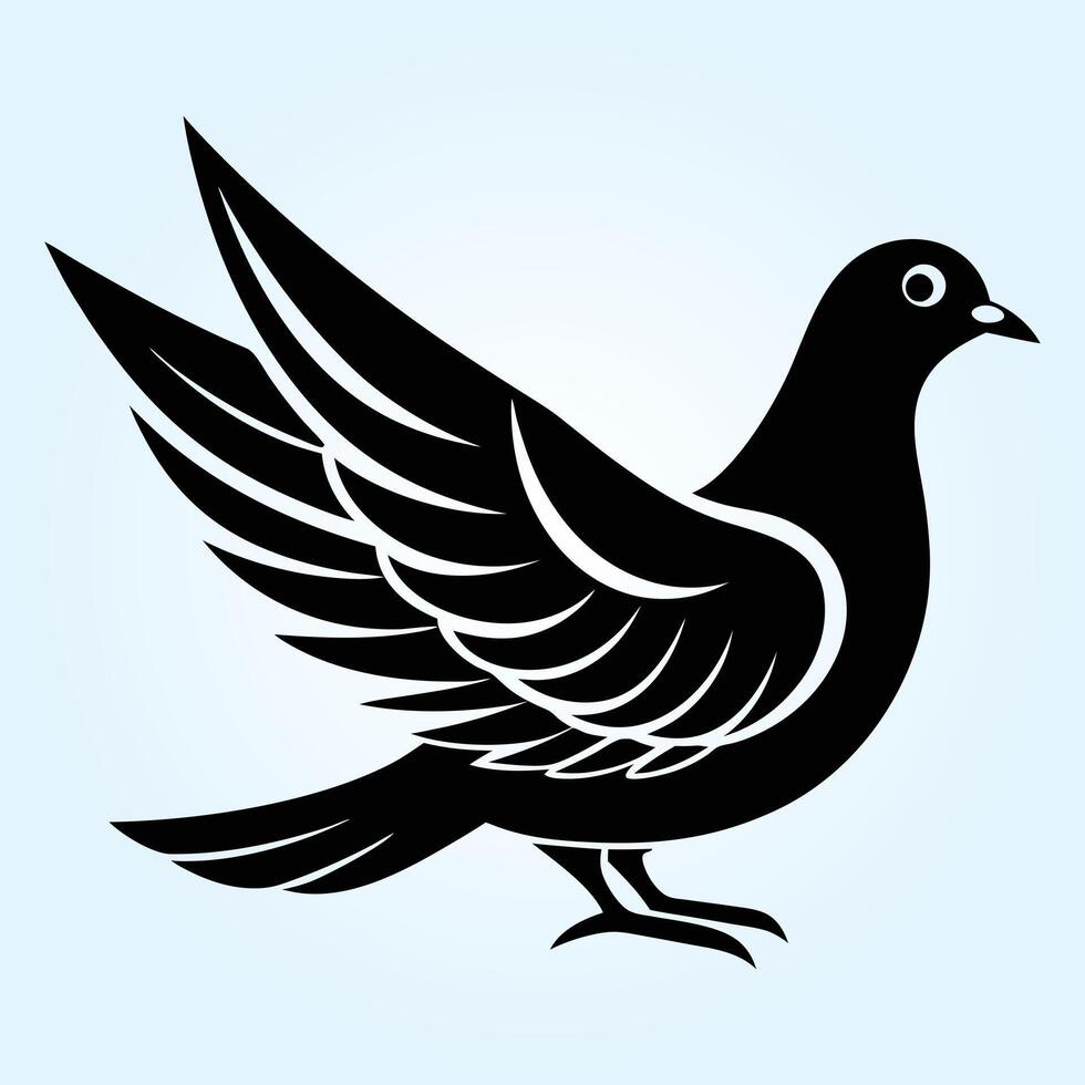 Graceful Pigeon Silhouette vector