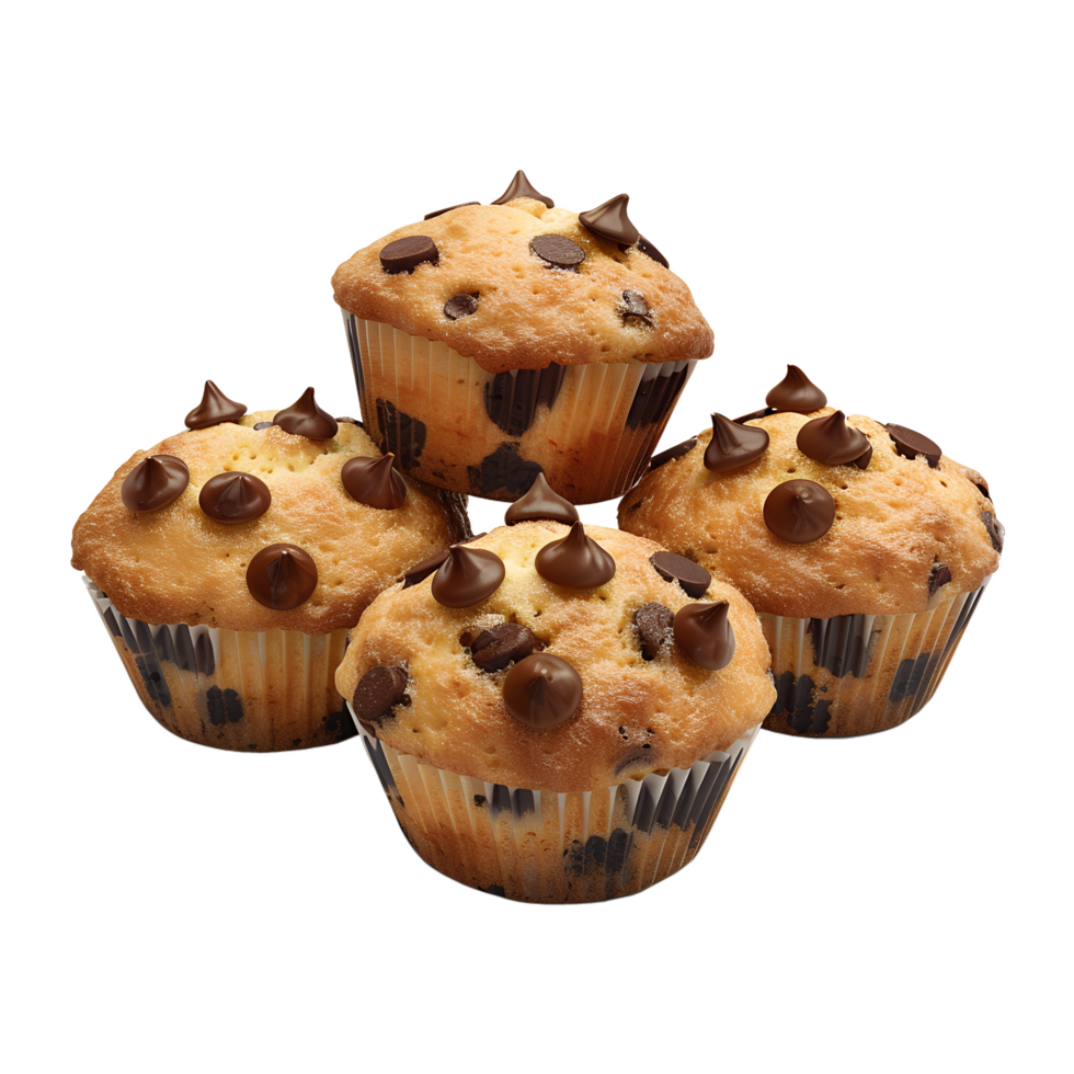 Four Muffin isolated on transparent background png