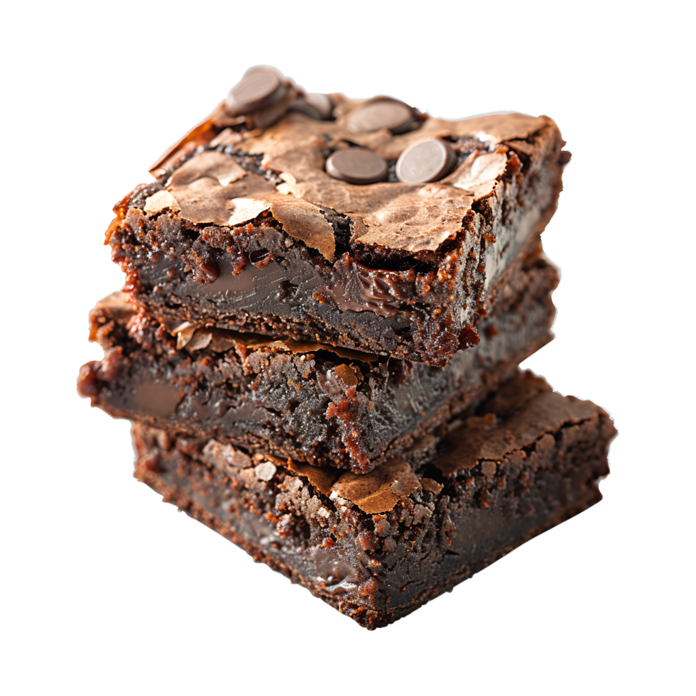 Fudgy Brownie Illustration on Transparent Background png