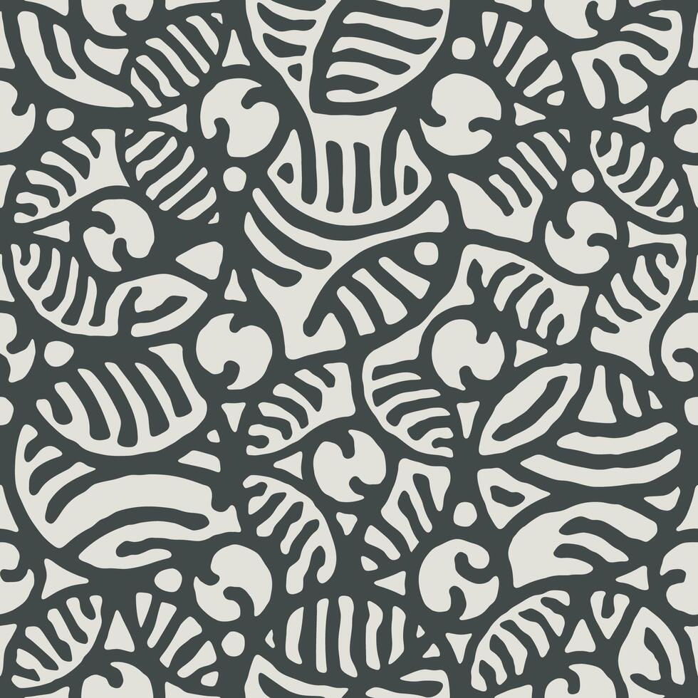 Cut square ornamental panels with abstract rounded shape. Fretwork screen template. Ethnic ornament of intertwined roots. Circles ancient pattern. Seamless texture vector