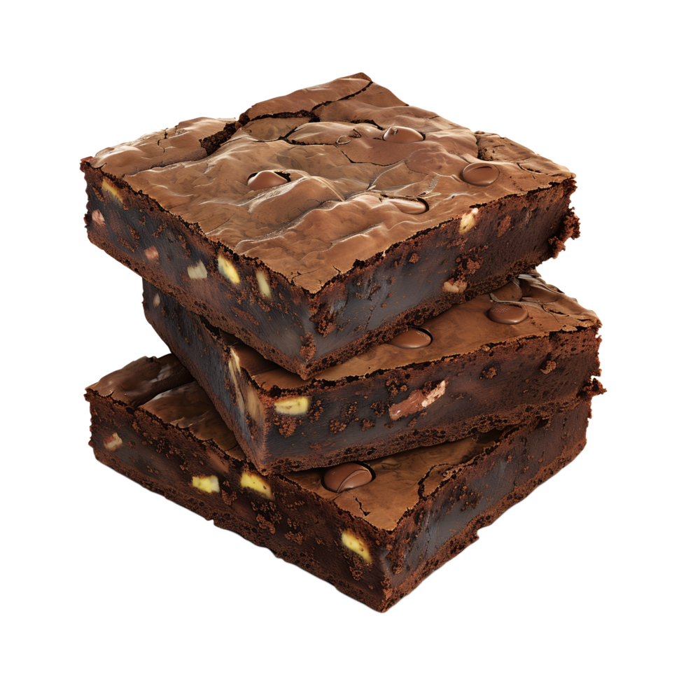 Three brownies are stacked on top of each other png