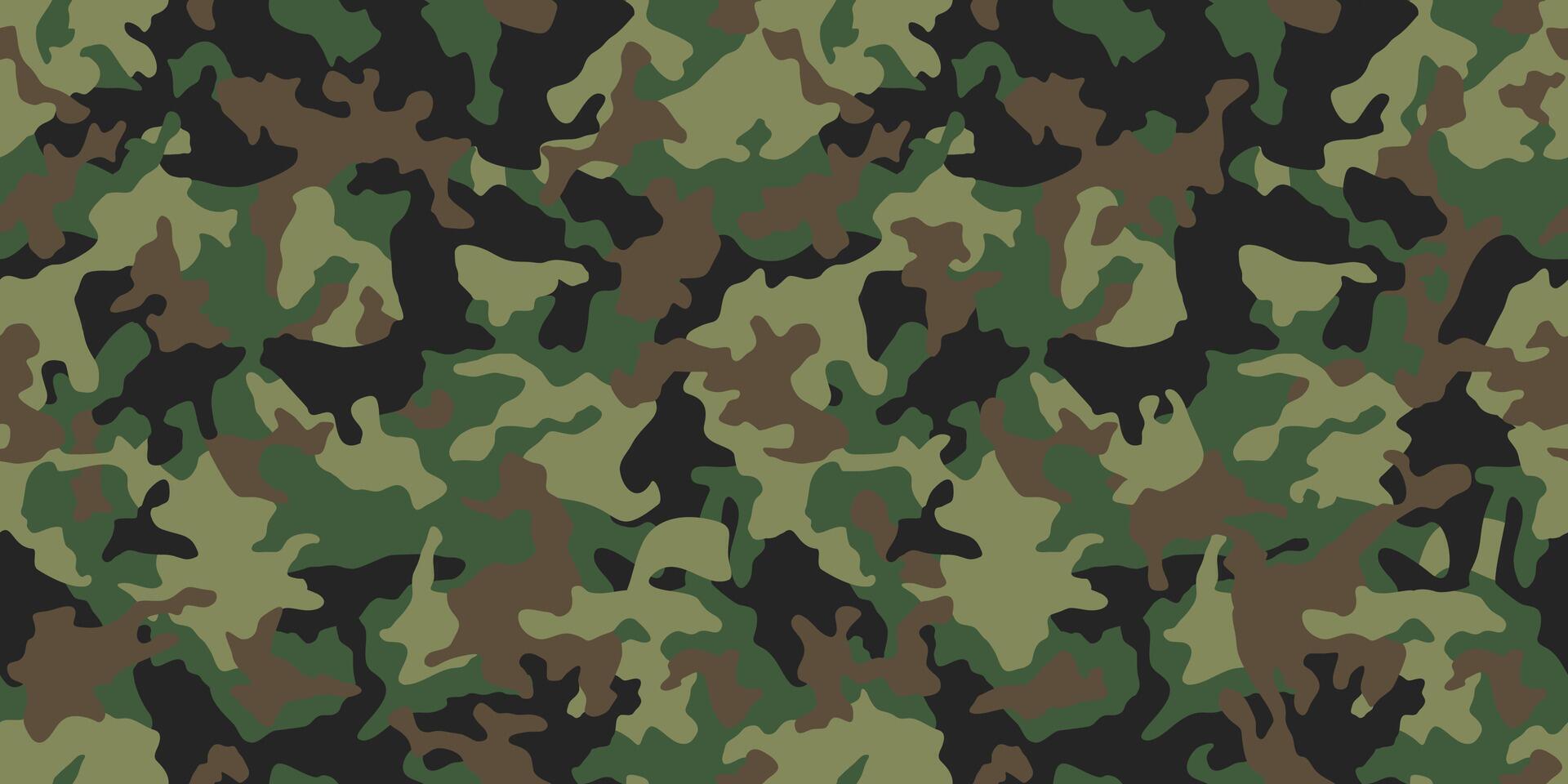 Green camouflage seamless pattern. Camo military background. Fabric textile print template. vector