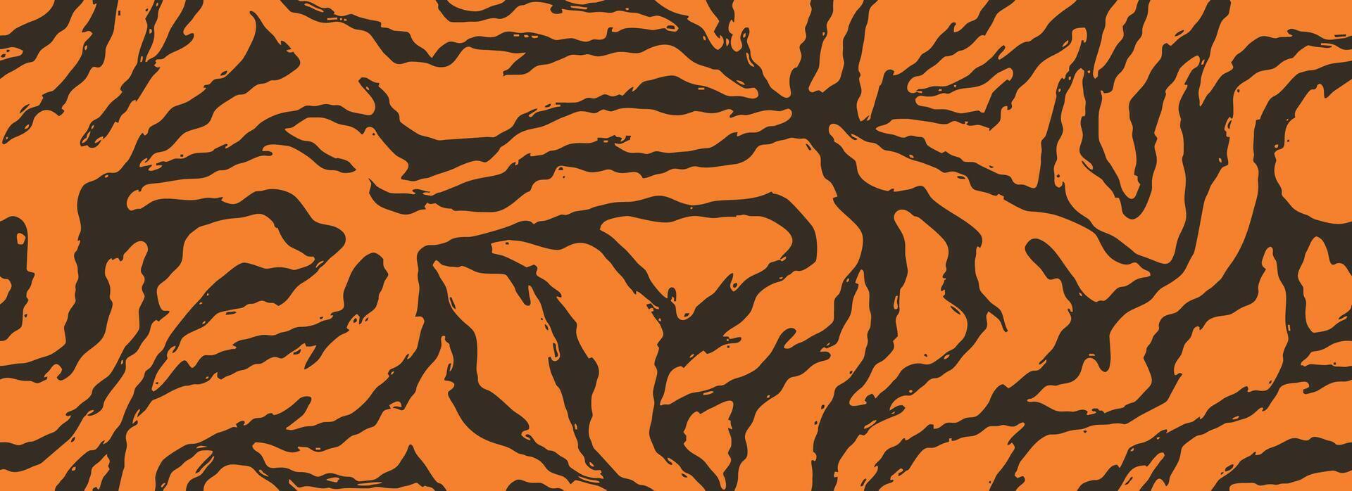 Texture of bengal tiger fur, orange stripes pattern. Animal skin print. Safari seamless background vector