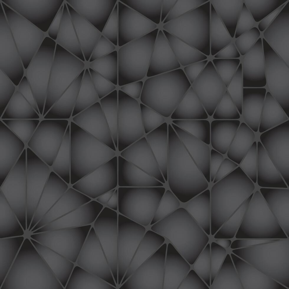 Black triangle low poly pattern. Geometric triangular texture. Abstract mosaic background vector