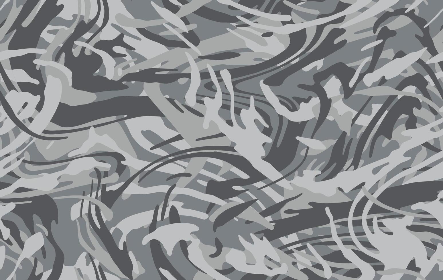 Abstract light gray camouflage seamless pattern. Camo background, curved wavy stripped. Military print for design, wallpaper, textile vector