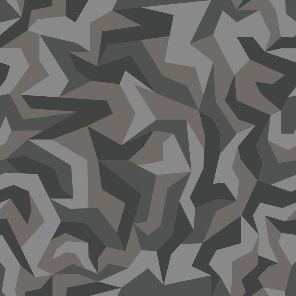 Geometric camouflage seamless pattern. Abstract modern camo, black and white modern military texture background vector