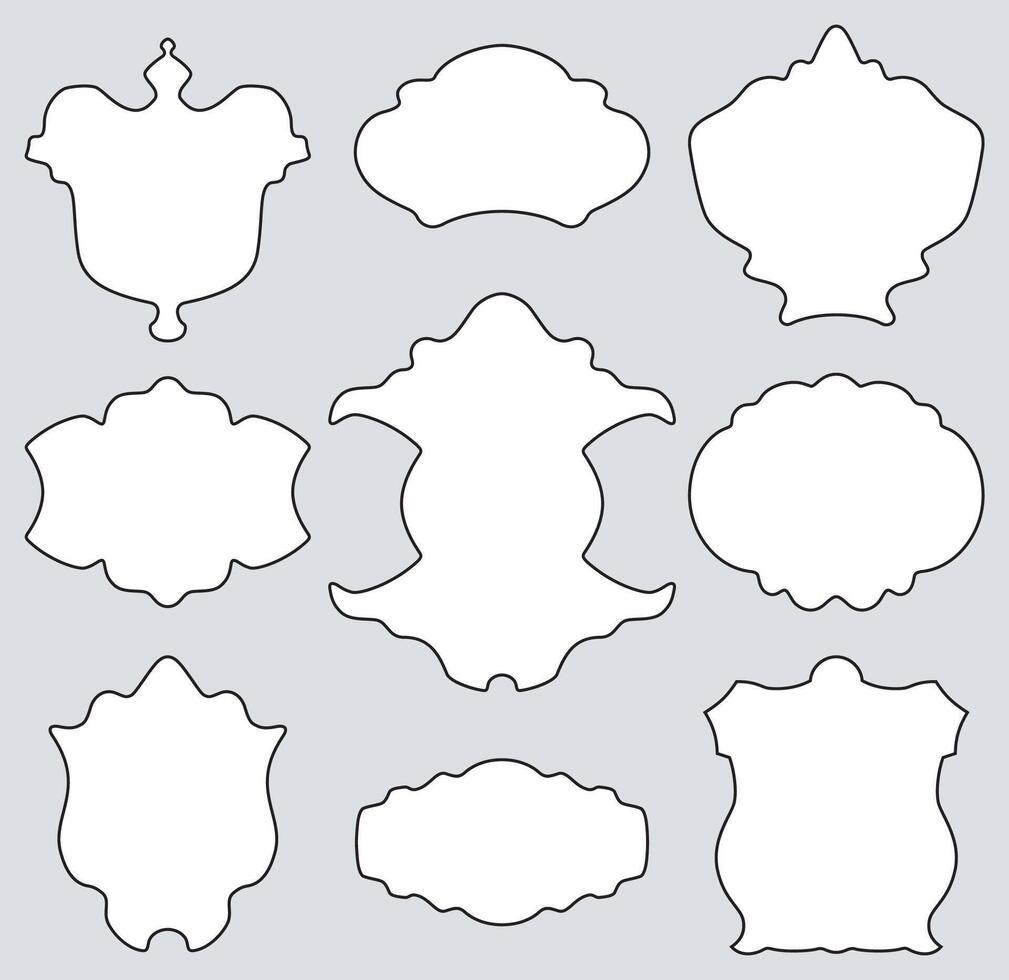 Vintage badge set, frame border for bottles, lable design template isolated on light background. Elegant and simple sticker vector