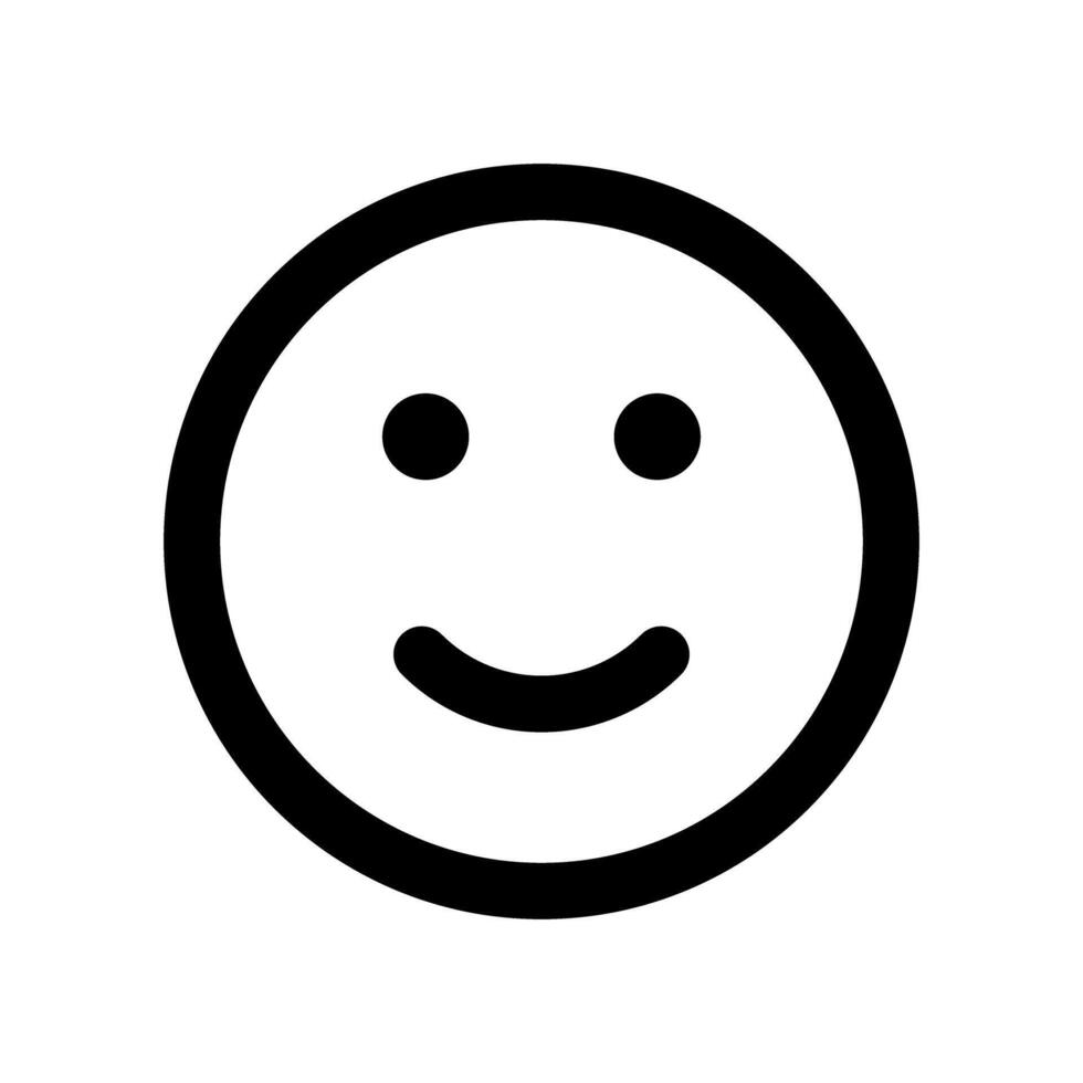 Smiling emoji outline icon isolated illustration vector