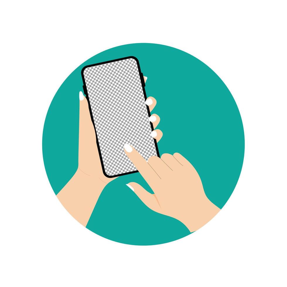 mobile phone in hand illustration vector