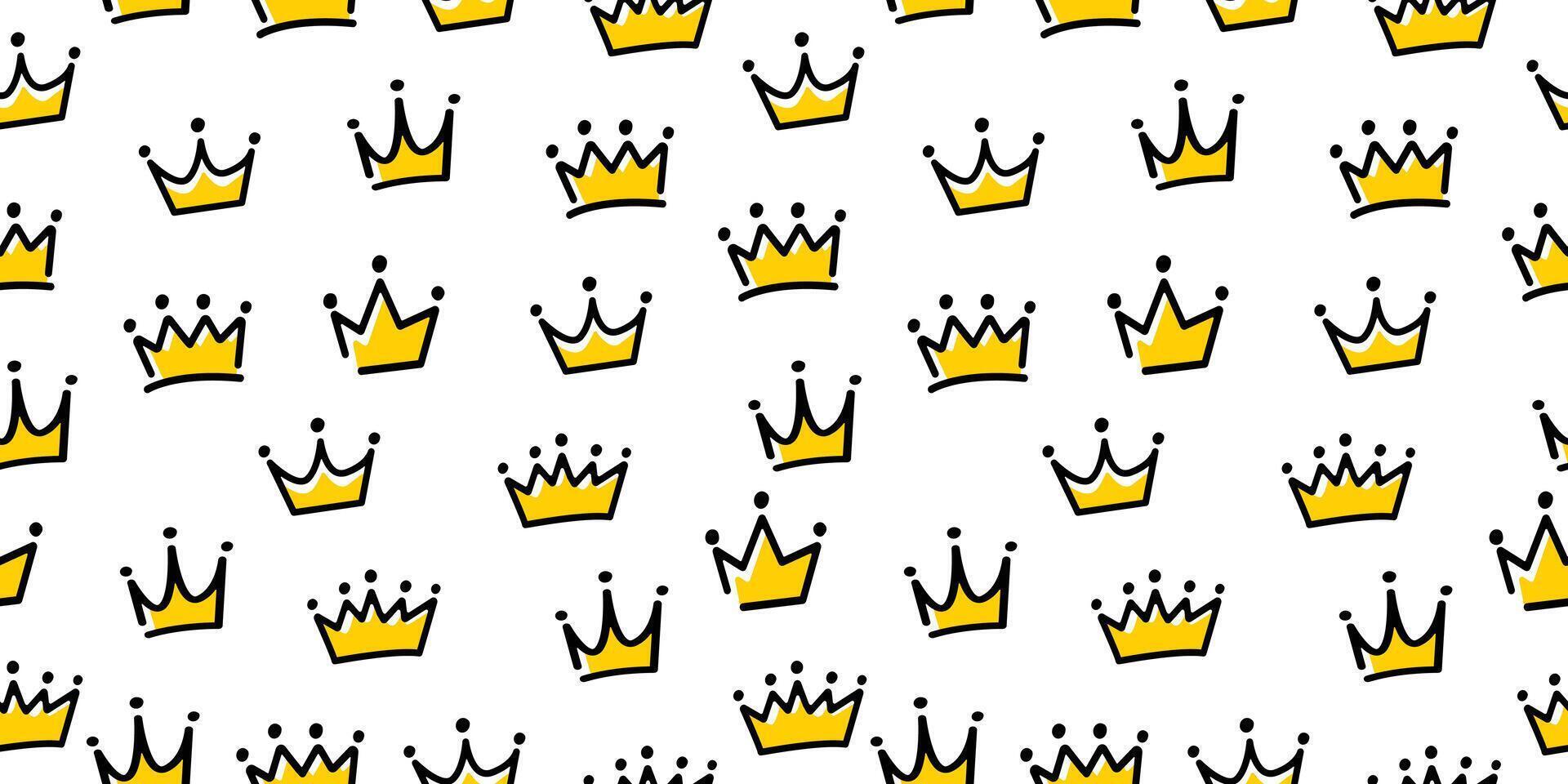 Seamless pattern with crowns on white background vector