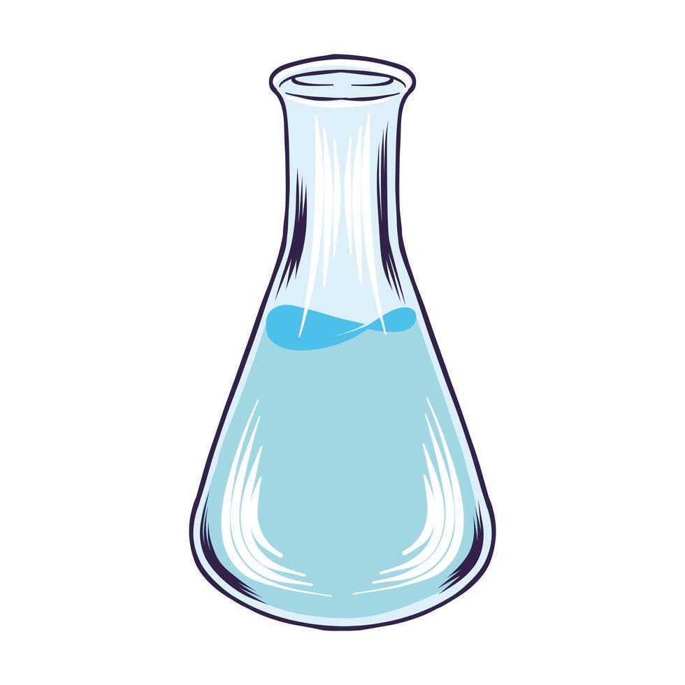colored illustration of chemical bottles vector