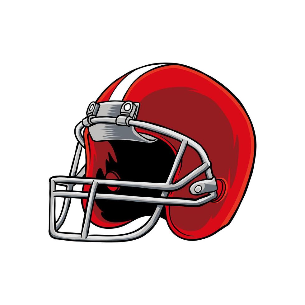 illustration of a red American football helmet vector