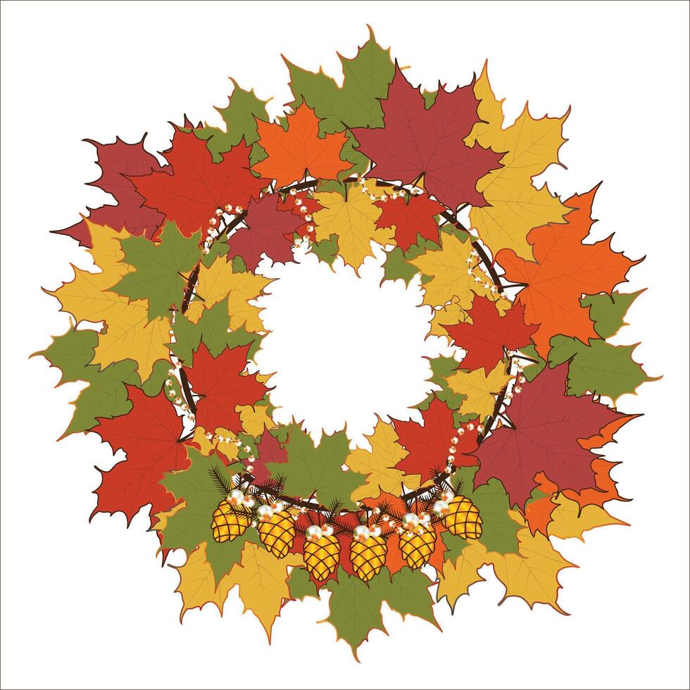 Maple Leaves Flower Circle vector