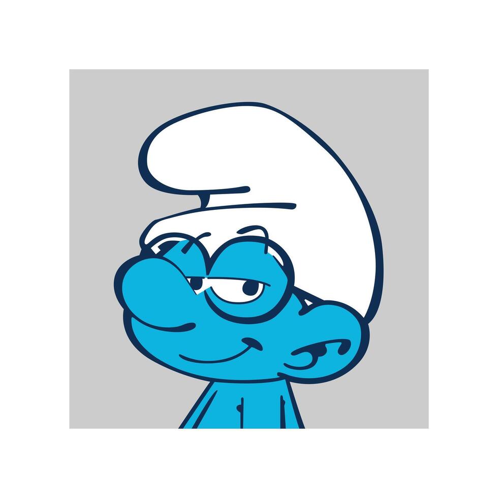Brainy Square Smurf vector