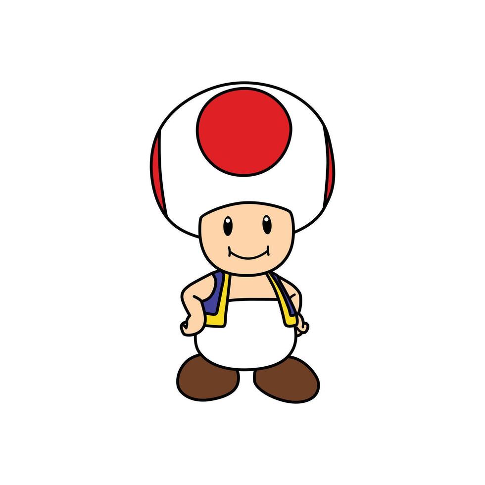 Toad Super mario character vector