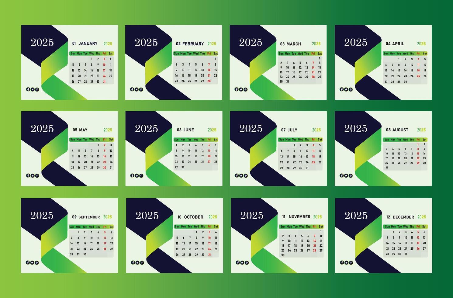 Desk Calendar 2025 template design, Office Calendar 2025, template for annual calendar 2025, Calendar Design Template Royalty-Free Photos and Stock vector