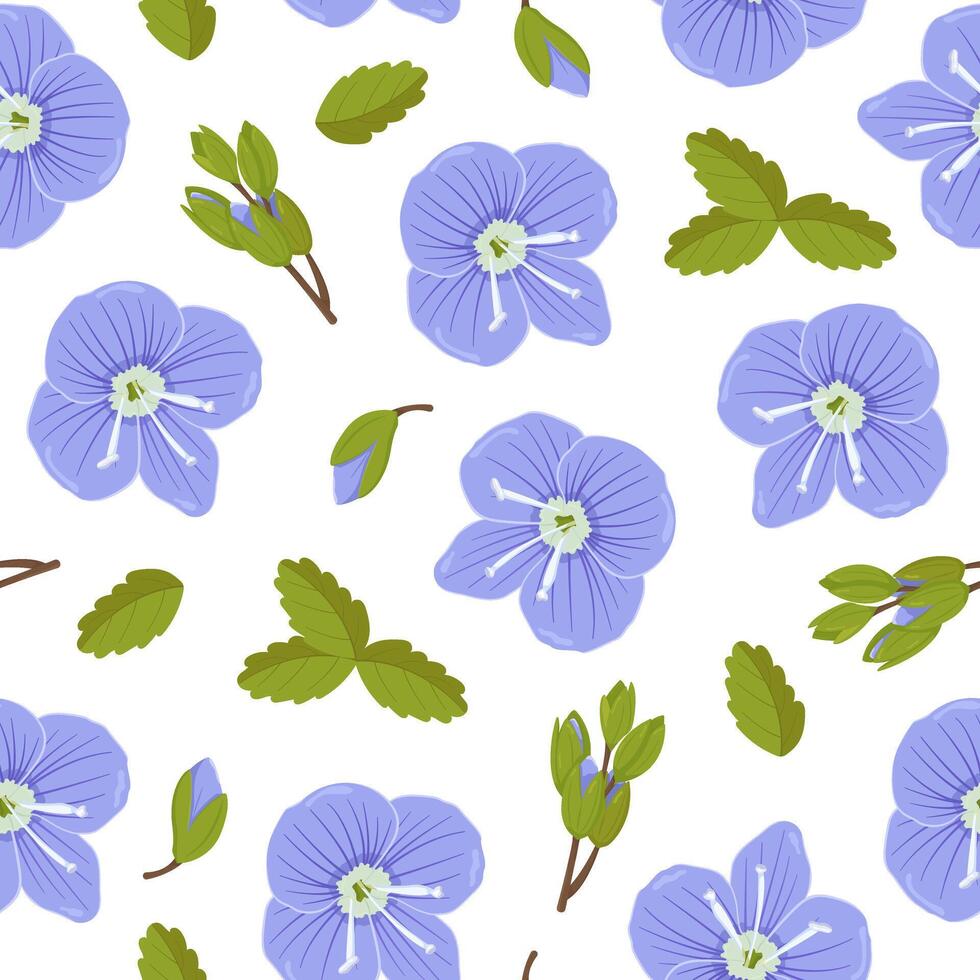 Seamless pattern with wild flowers. Image for wallpaper, packaging and postcards. Botanical illustration. vector