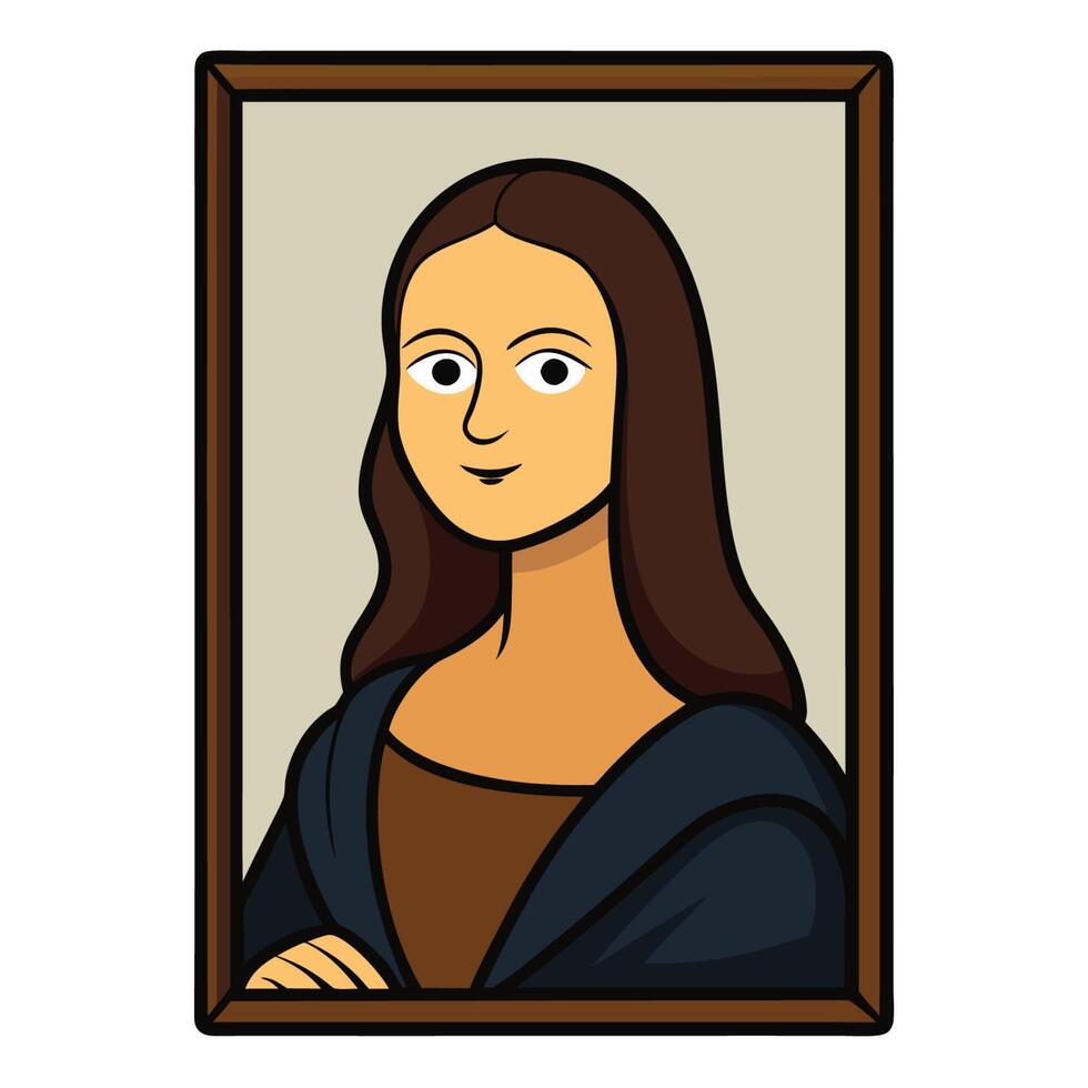 Mona Lisa icon illustration vector