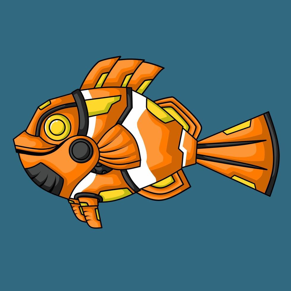 An orange fish with yellow and white stripes vector