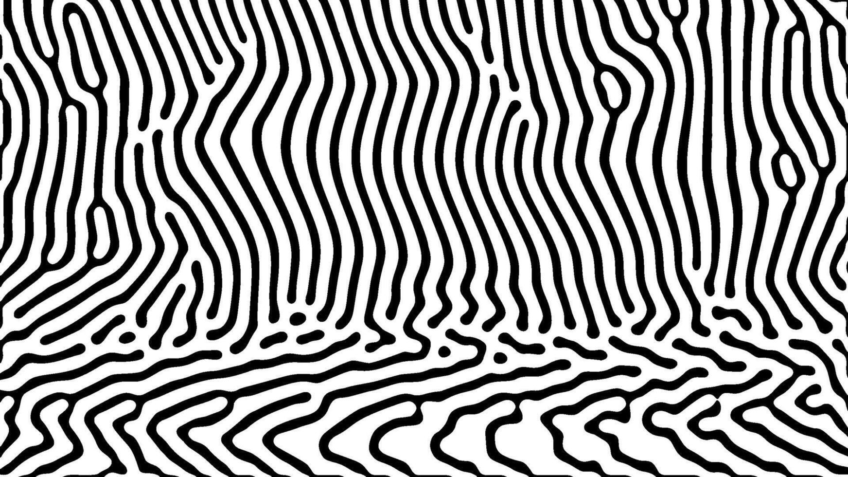 Optical art with fluid black lines on white background vector