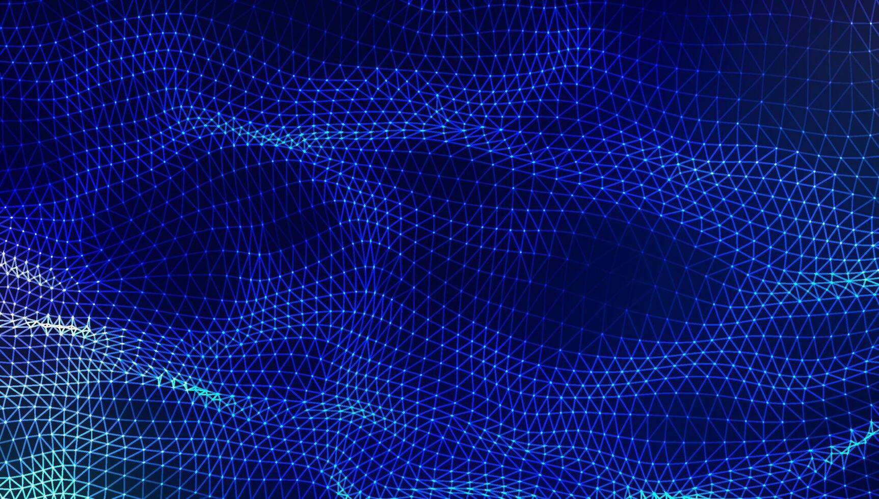 resumen geométrico grande datos malla modelo en azul matices con un geométrico red. resumen digital futurista estructura metálica antecedentes. vector