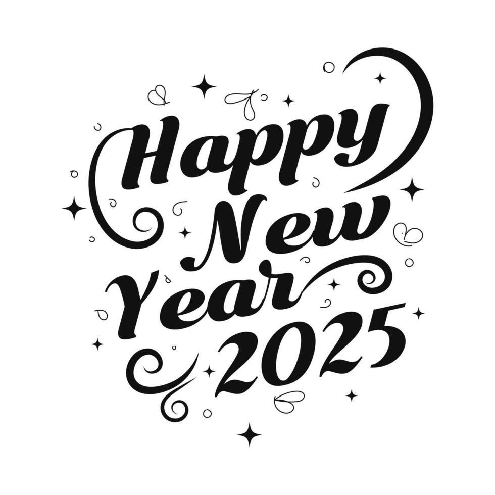 Happy New Year Handwritting desain vector