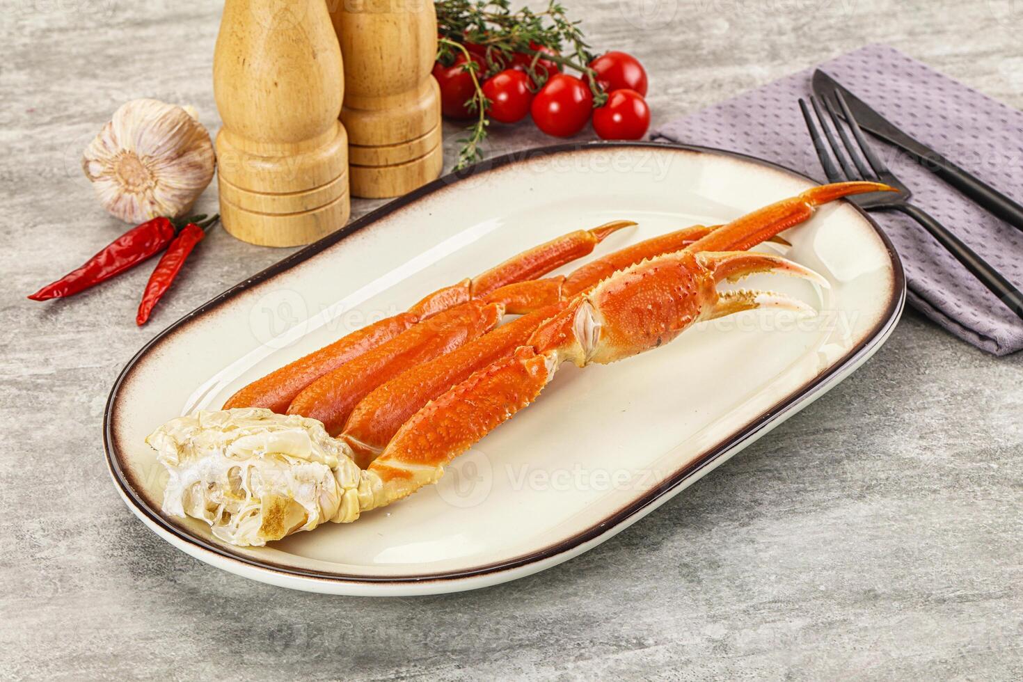 Delicous luxury crab claw legs photo