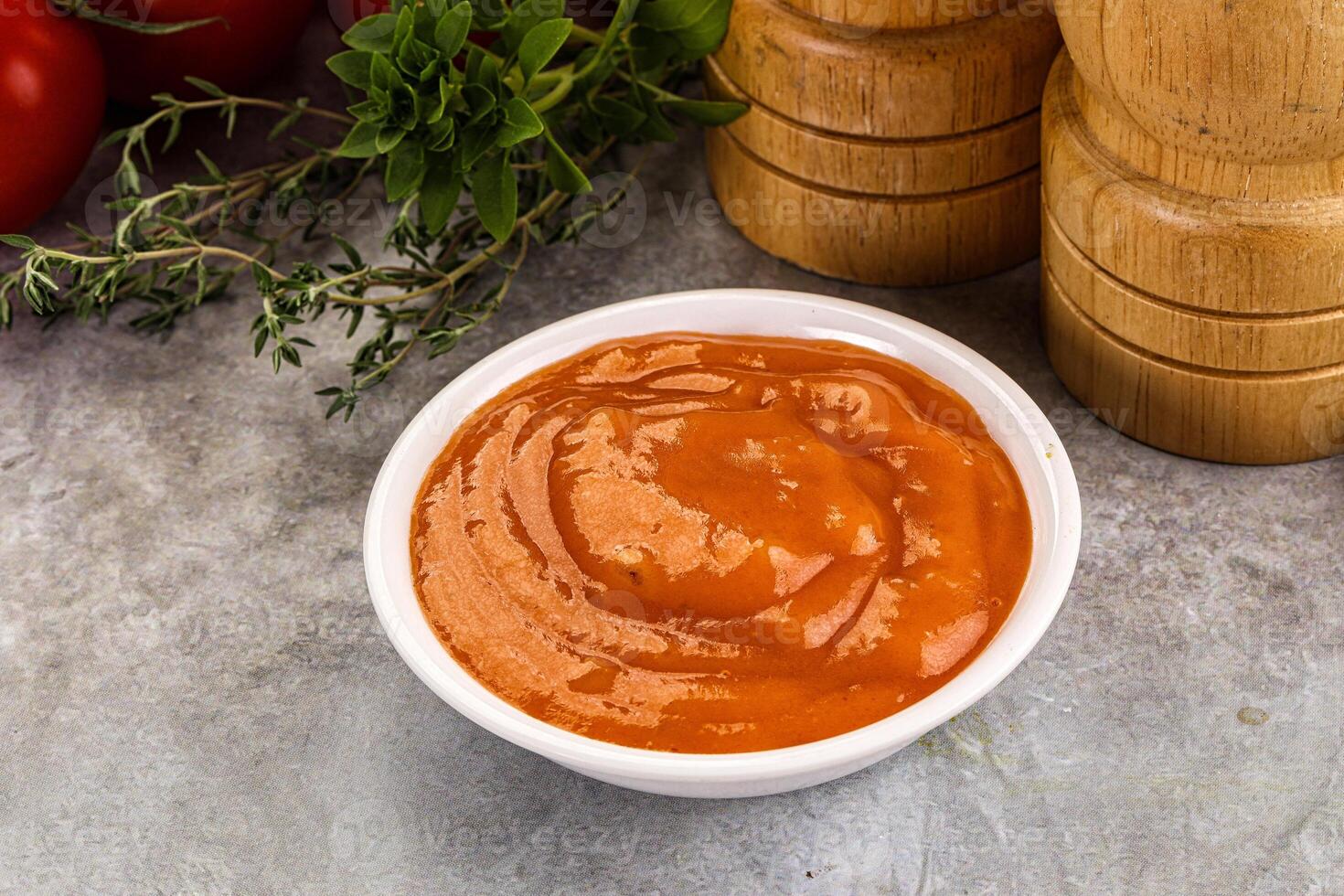 Tasty burger sauce in the bowl photo