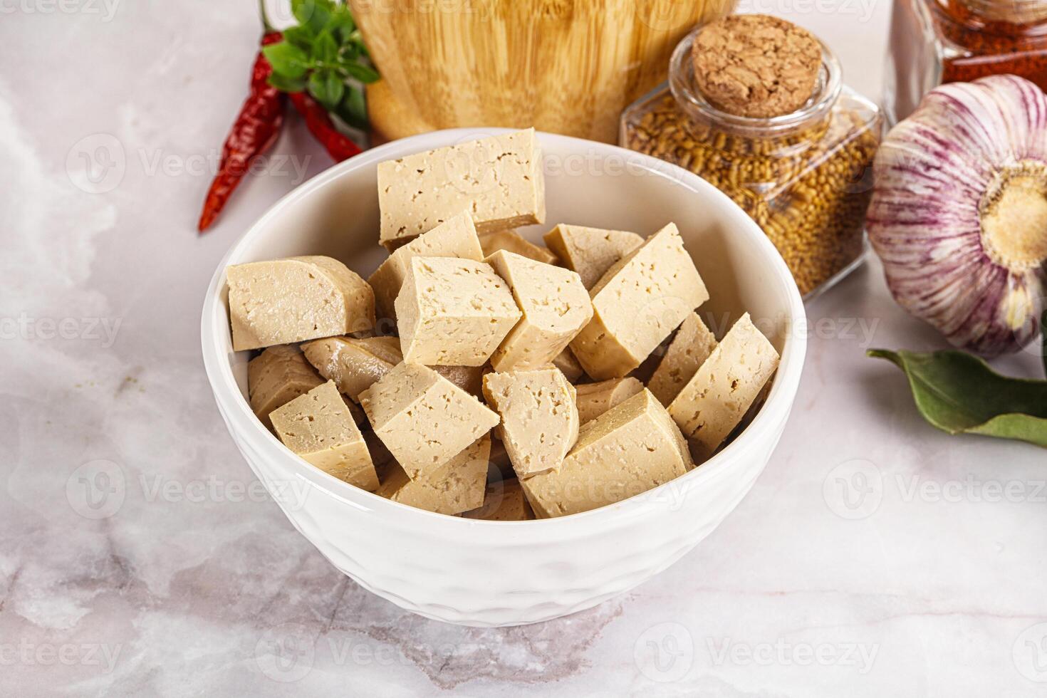 Vegan cuisine - organic tofu cheese photo