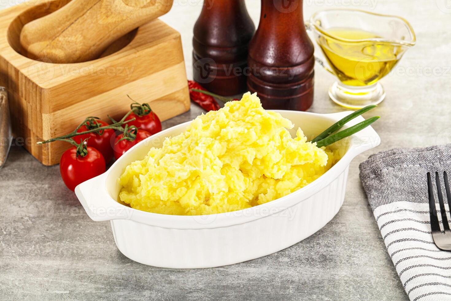 Mashed potato Puree with butter photo