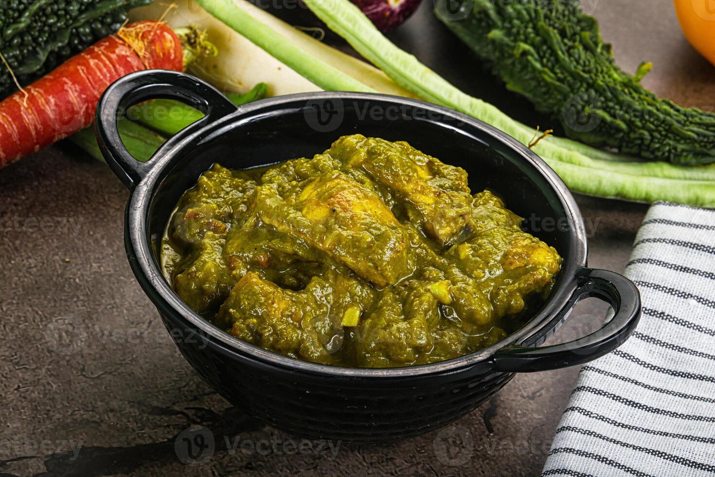 Indian cuisine - Chicken saagwala palak photo