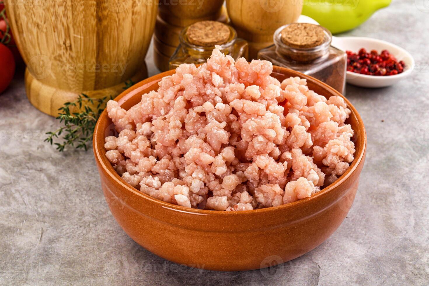 Homemade Raw pork minced meat photo