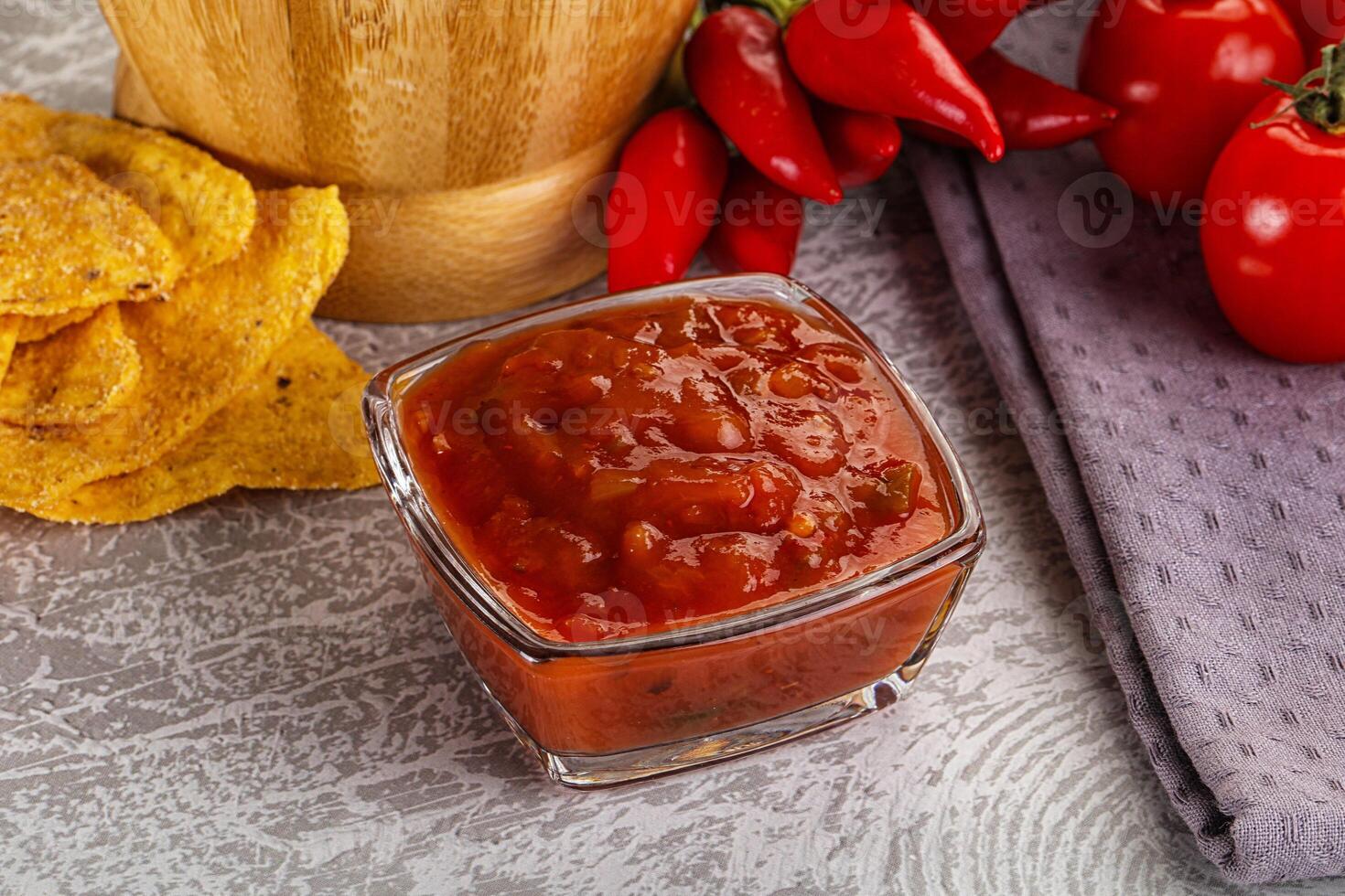 Spicy mexican sauce Salsa dip photo
