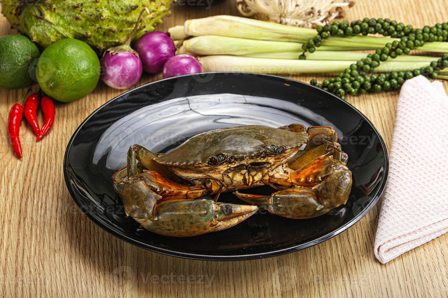 Delicous fresh raw uncooked crab photo