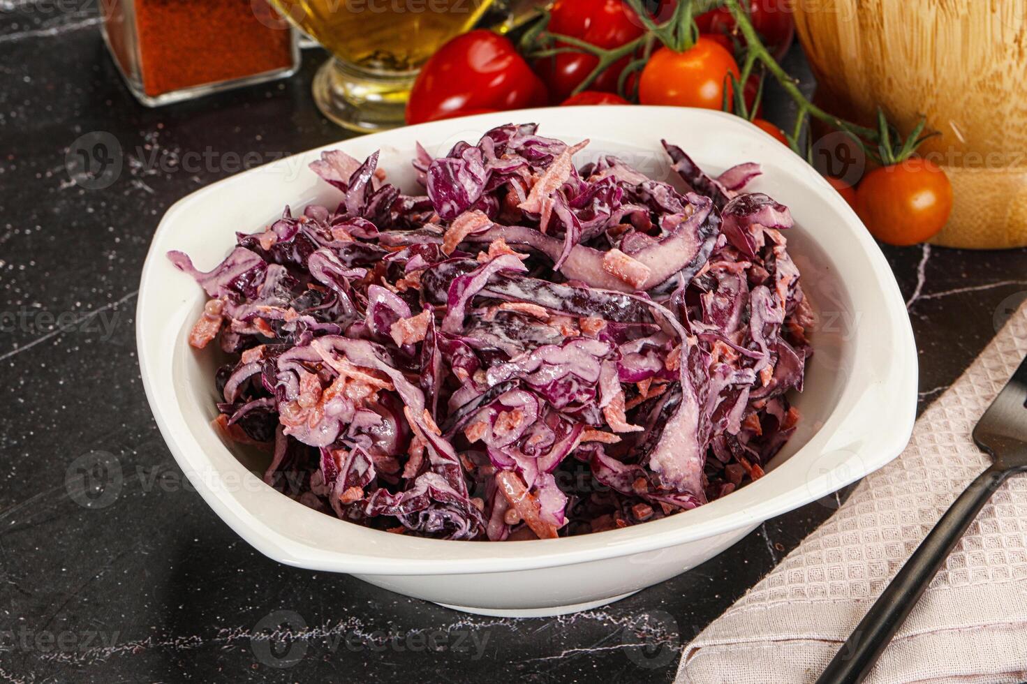 Coleslaw salad with cabbage and carrot photo