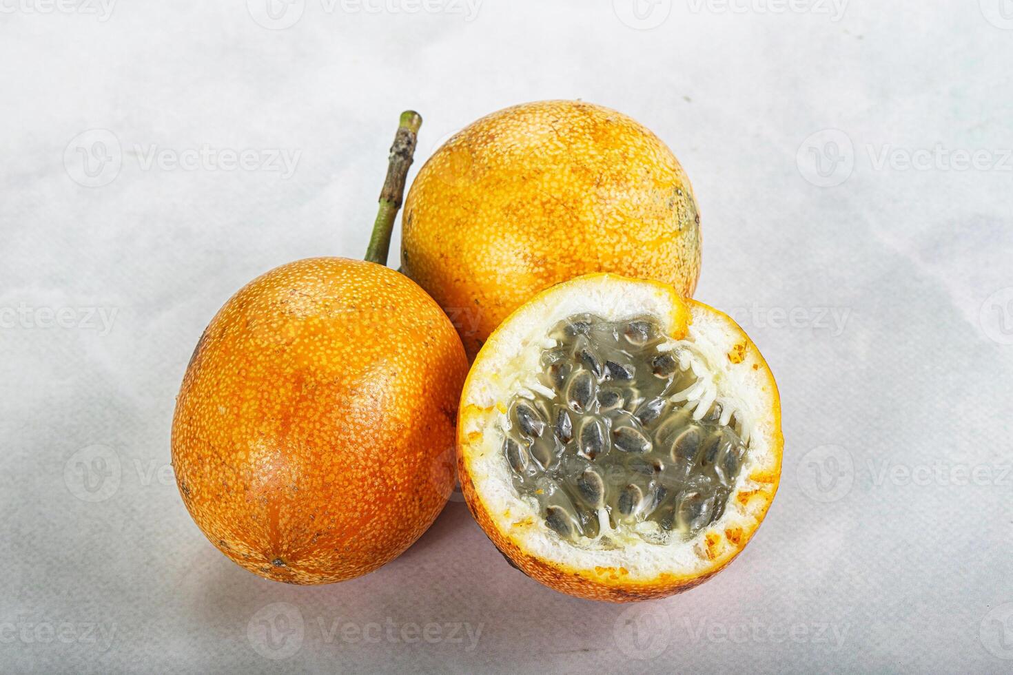 Yellow tropical passion fruit - Granadilla photo