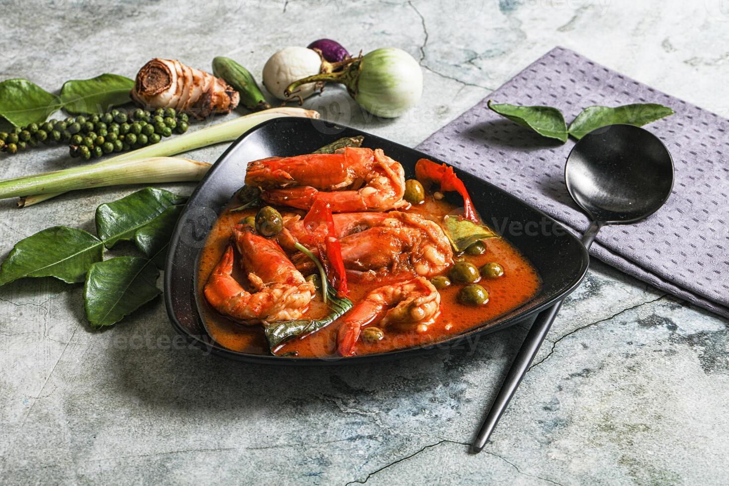 Thai Panang curry witn prawn photo