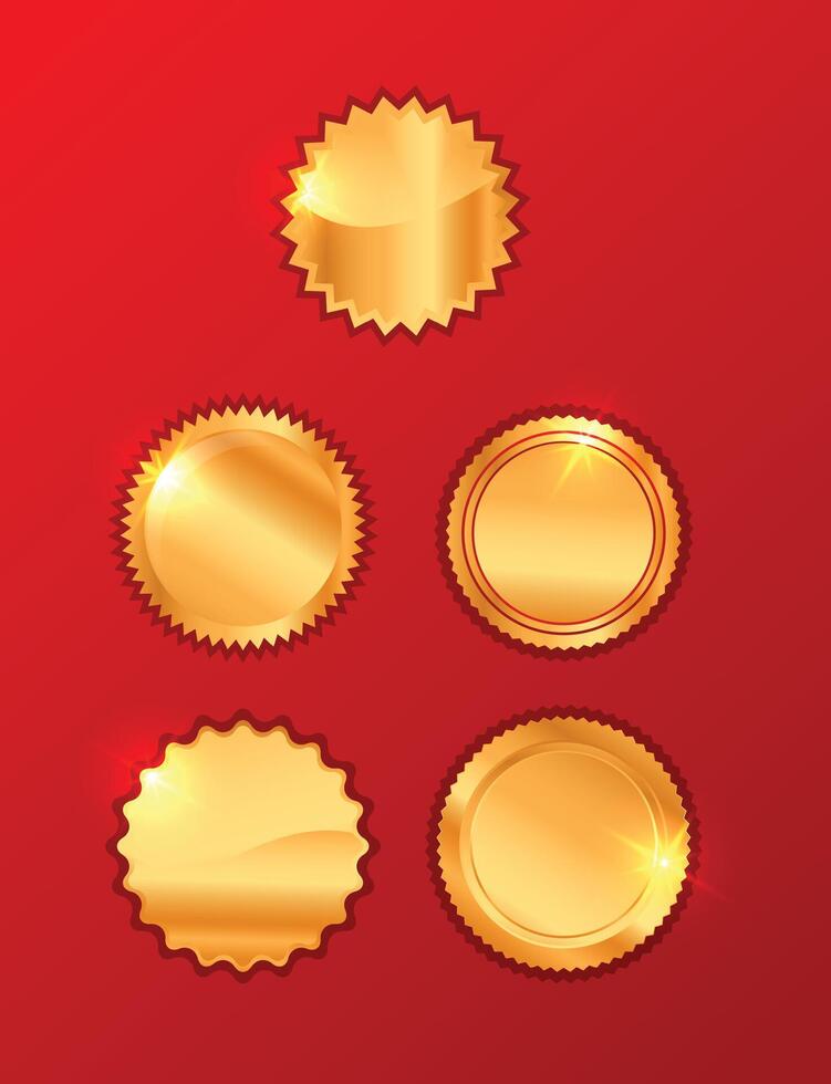 Golden Seals, Gold stamp isolated on background vector