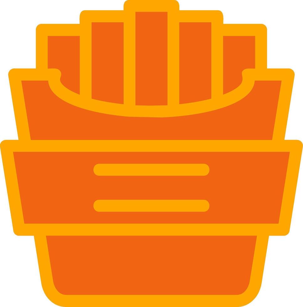 French Fries Orange Filled Icon vector