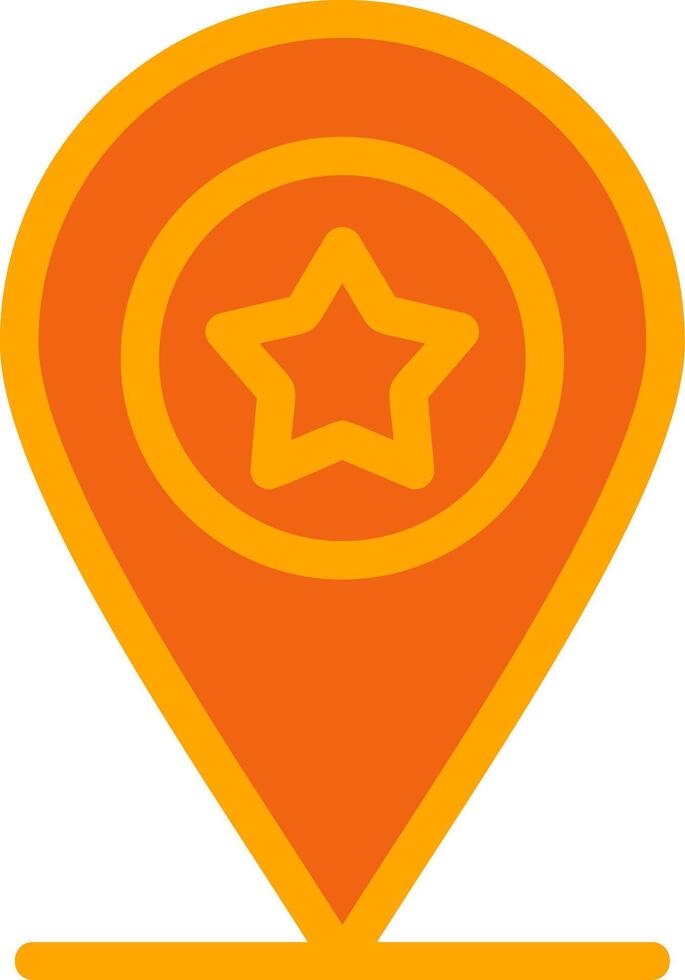 Favorite Location Orange Filled Icon vector