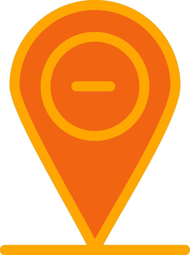 Pin Location Orange Filled Icon vector
