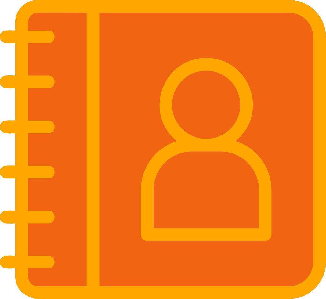 Contact Book Orange Filled Icon vector