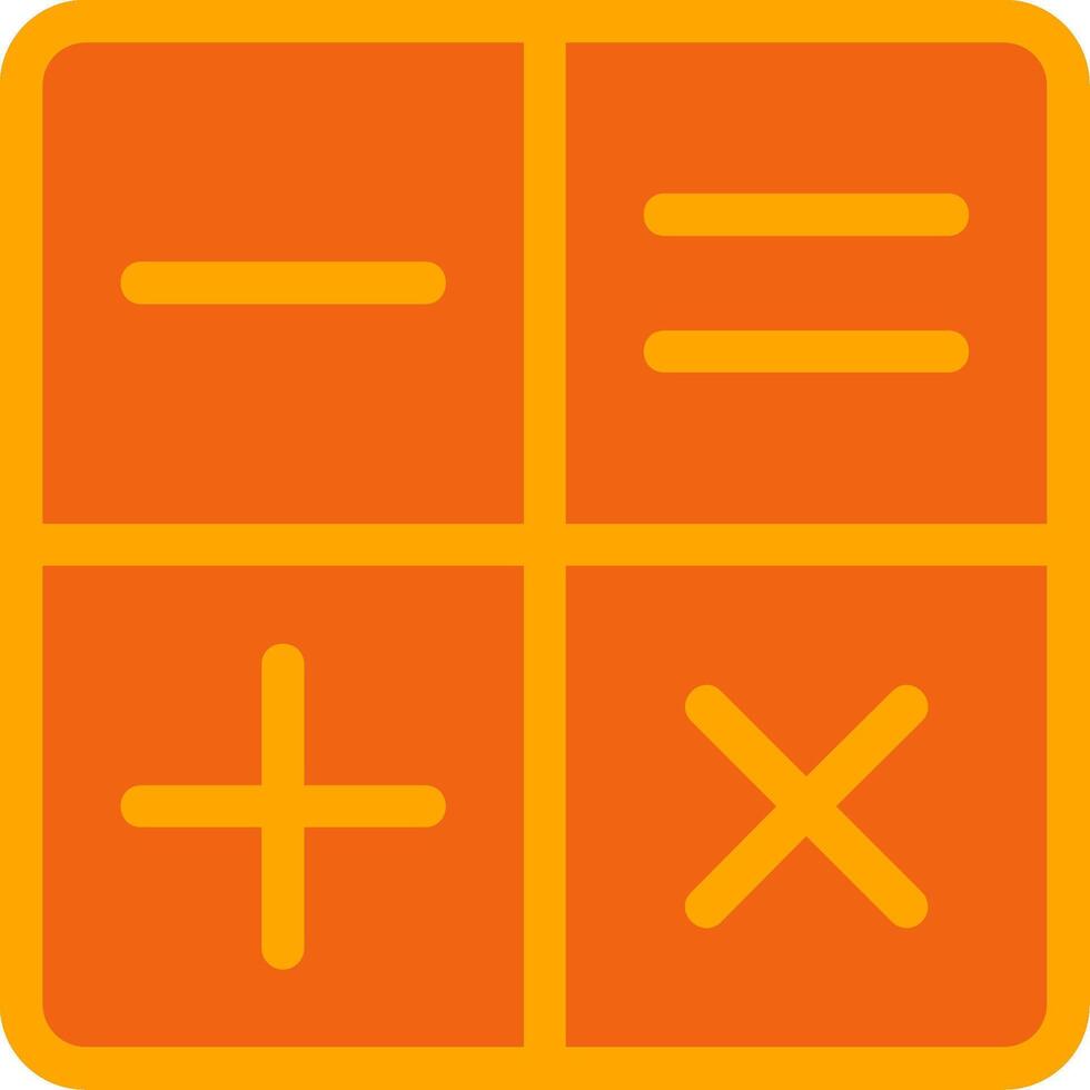 Calculator Orange Filled Icon vector