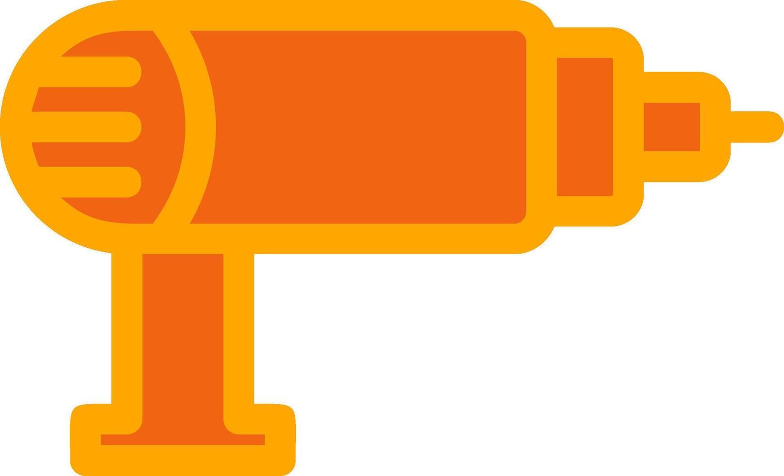 Hand Drill Orange Filled Icon vector
