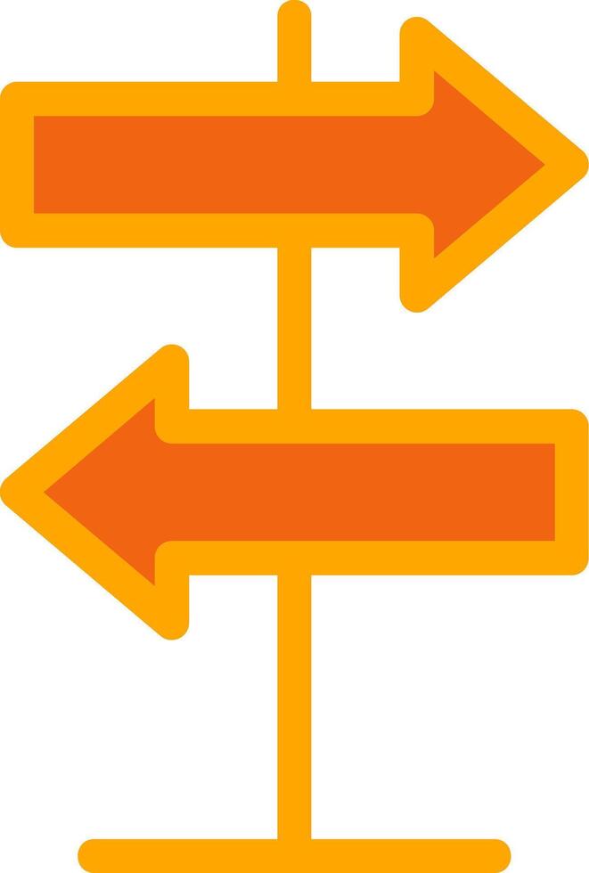 Direction Orange Filled Icon vector