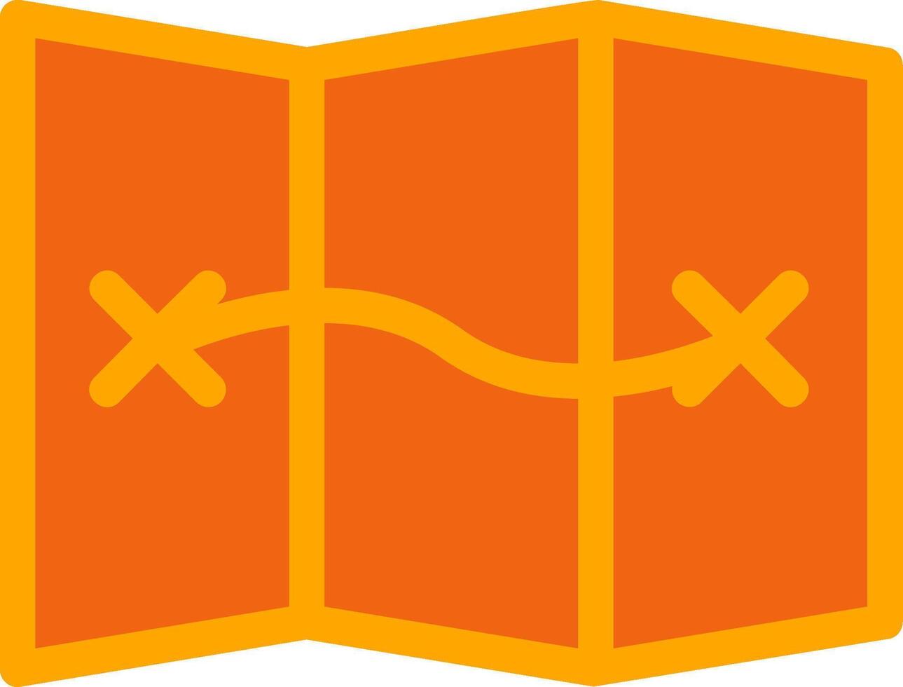 Map Orange Filled Icon vector