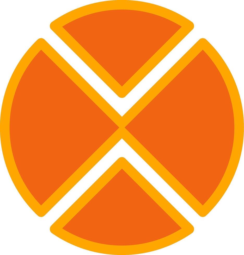 Pie Chart Orange Filled Icon vector