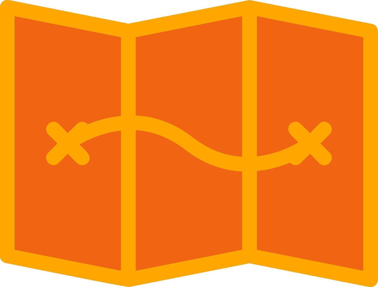 Map Orange Filled Icon vector