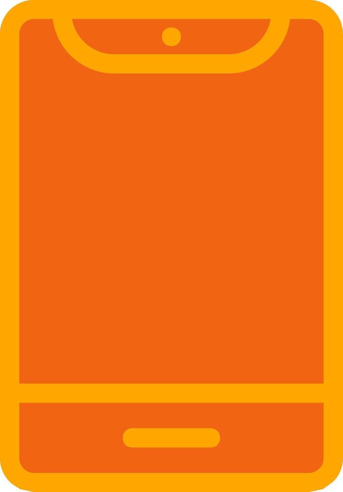 Smart Phone Orange Filled Icon vector