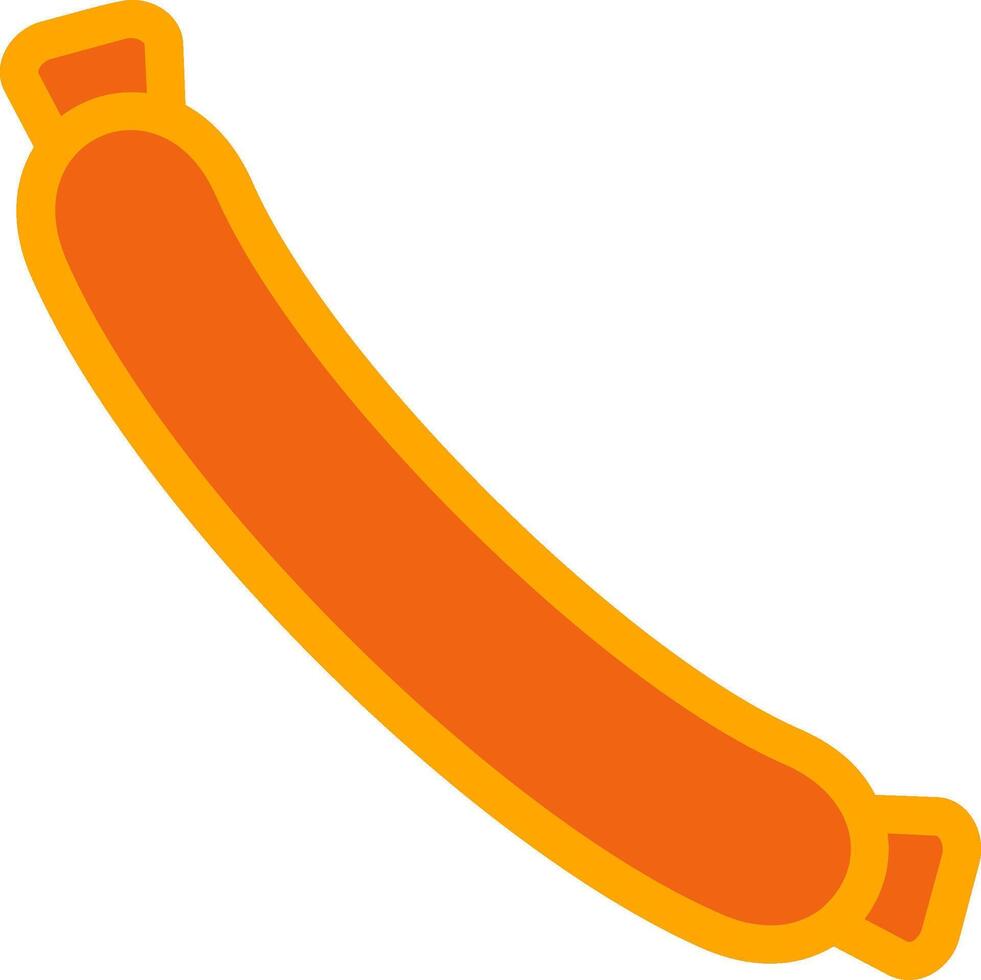 Sausage Orange Filled Icon vector